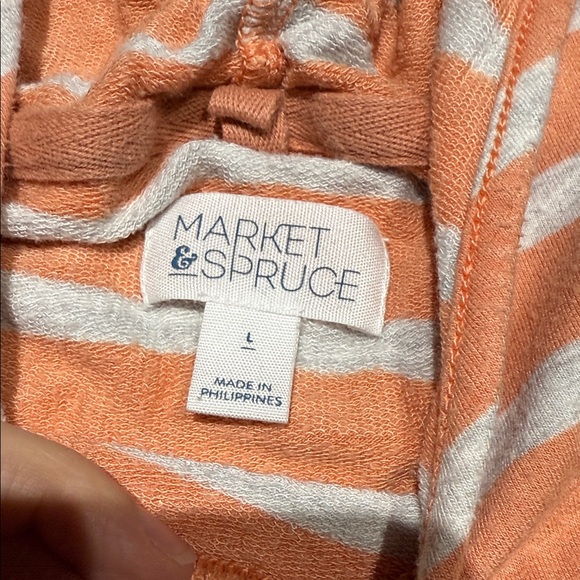 Striped Coral and White Hoodie - Picture 2 of 2